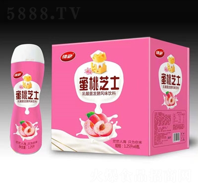 情動蜜桃芝士乳酸菌發(fā)酵風(fēng)味飲料1.25LX6