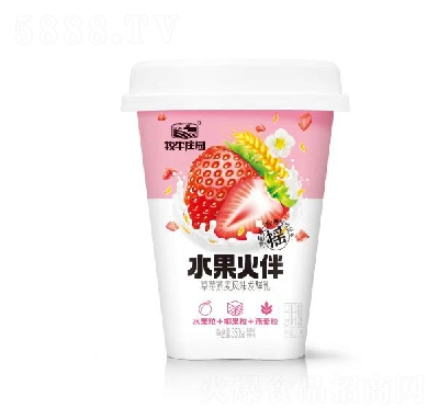 牧牛莊園水果火伴草莓燕麥風(fēng)味發(fā)酵乳350克