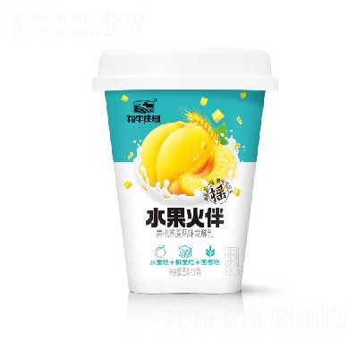 牧牛莊園水果火伴黃桃燕麥風(fēng)味發(fā)酵乳350克