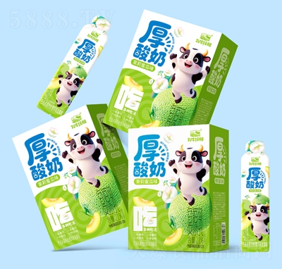 牧牛莊園厚酸奶茉莉蜜瓜味60gX10條