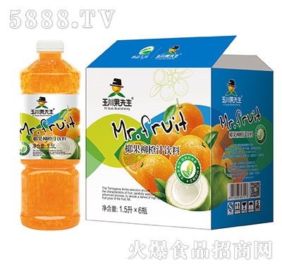 1.5L×6玉川果先生椰果柳橙汁飲料