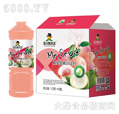 1.5L×6玉川果先生椰果蜜桃汁飲料