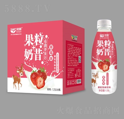 昊雨果粒奶昔草莓味1.25LX6