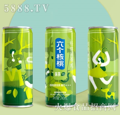六個(gè)核桃抹茶+植物蛋白飲品240ml