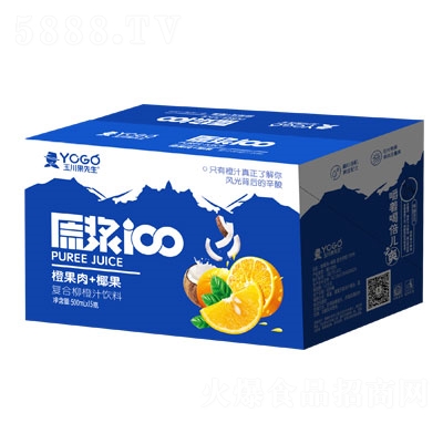 玉川果先生橙果肉+椰果復合柳橙汁飲料500mlX15