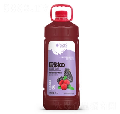 玉川果先生楊梅桑葚+椰果復合芒果汁飲料2.5L