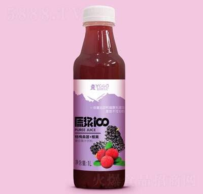 玉川果先生楊梅桑葚+椰果復合果汁飲料1L