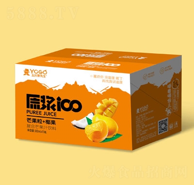 玉川果先生芒果粒+椰果復合芒果汁飲料500mlX15