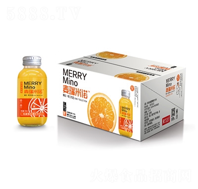 318ml×20瓶麥瑞米諾乳酸菌甜橙汁飲料玻璃瓶裝
