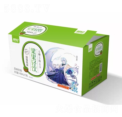 明好果果輕飲風味飲料果味飲料招商代理批發(fā)450ml×15騰訊動漫簽約蘋果味