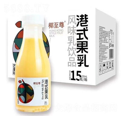 椰至尊港式果乳風(fēng)味乳飲品芒果味330mlX15瓶招商代理