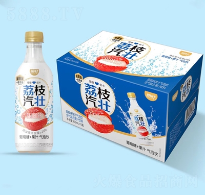 明好葡萄糖荔枝果汁氣泡飲含氣復合果汁450ml×15瓶