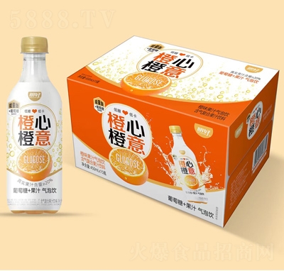 明好葡萄糖橙味果汁氣泡飲含氣復合果汁450ml×15瓶