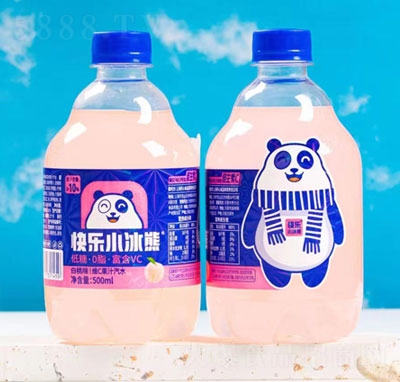 快樂小冰熊白桃味維C果汁汽水500ml