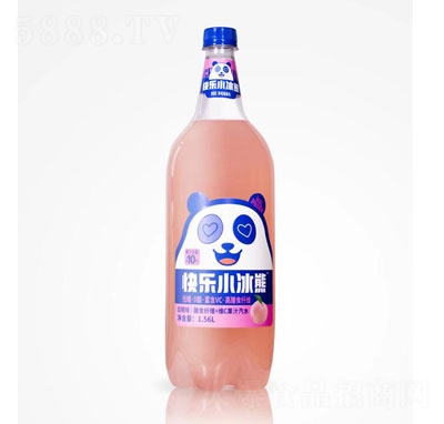快樂小冰熊白桃味膳食纖維+維C果汁汽水1.56L