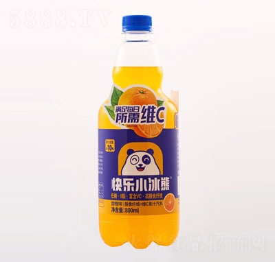 快樂小冰熊甜橙味膳食纖維+維C果汁汽水800ml