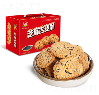 樂吧芝麻吉麥酥餅干1kg禮盒早餐糕點(diǎn)心零食整箱大批發(fā)