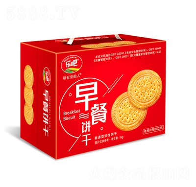 樂吧早餐餅干1kg韌性糕點(diǎn)禮盒天津休閑零食品獨(dú)立裝整箱