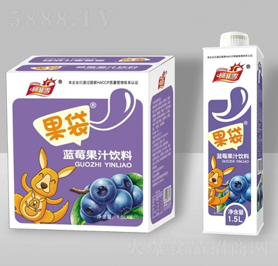 柯菲雪果袋藍(lán)莓果汁飲料1.5LX6瓶