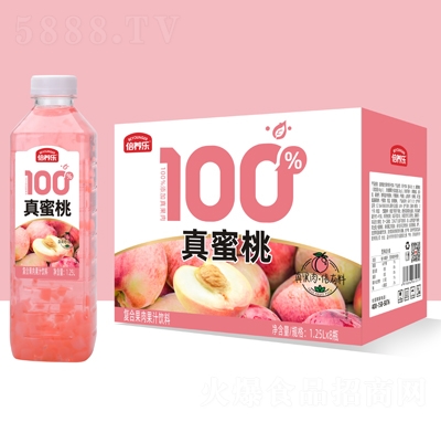 倍養(yǎng)樂(lè)真蜜桃復(fù)合果肉果汁飲料1.25LX8瓶
