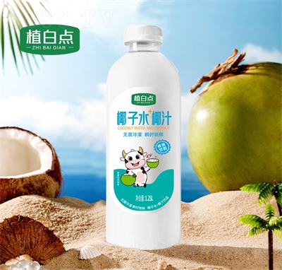 大啟植白點生椰椰子水椰汁飲品1.25L