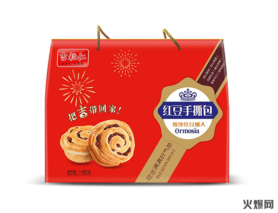 激吉粒仁紅豆手撕面包禮盒裝招商代理 激吉粒仁紅豆手撕面包禮盒裝招商代理